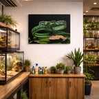 cuadro canvas reptiles anfibios serpiente esmeralda enroscada horizontal