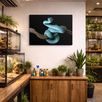 cuadro canvas reptiles anfibios serpiente turquesa elegante horizontal