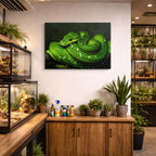 cuadro canvas reptiles anfibios boa verde brillante horizontal