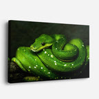 cuadro canvas reptiles anfibios boa verde brillante horizontal
