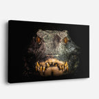 cuadro canvas reptiles anfibios retrato de cocodrilo salvaje horizontal
