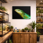 cuadro canvas reptiles anfibios lagarto verde tropical horizontal