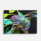 cuadro canvas reptiles anfibios camaleón arcoíris exótico horizontal