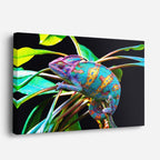 cuadro canvas reptiles anfibios camaleón arcoíris exótico horizontal