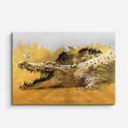 cuadro canvas reptiles anfibios pintura cocodrilo salvaje horizontal