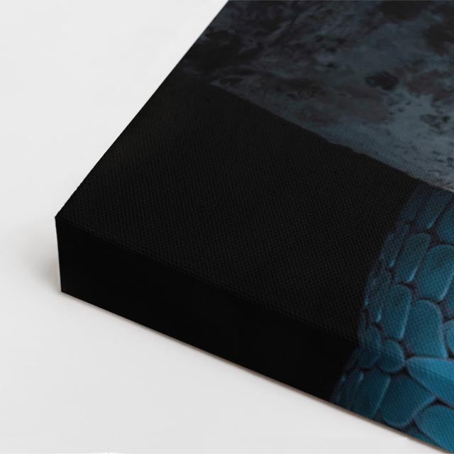 cuadro canvas reptiles anfibios víbora azul hipnótica vertical
