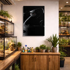 cuadro canvas reptiles anfibios serpiente negra nocturna vertical