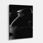 cuadro canvas reptiles anfibios serpiente negra nocturna vertical