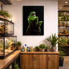 cuadro canvas reptiles anfibios rana verde tropical vertical