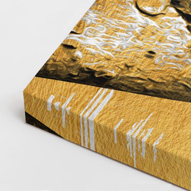 cuadro canvas reptiles anfibios rana dorada pintada vertical