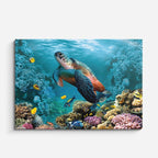 cuadro canvas vida marina tortuga del coral horizontal