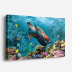 cuadro canvas vida marina tortuga del coral horizontal