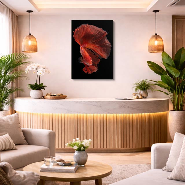 cuadro canvas vida marina fuego del betta vertical