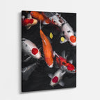 cuadro canvas vida marina danza de koi vertical