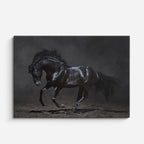 cuadro canvas vida salvaje majestuoso caballo negro horizontal