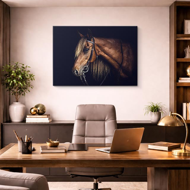 cuadro canvas vida salvaje retrato clásico de caballo horizontal