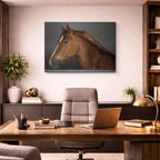 cuadro canvas vida salvaje retrato de caballo dorado horizontal