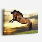 cuadro canvas vida salvaje salto dramático de caballo horizontal