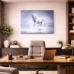cuadro canvas vida salvaje caballo blanco etéreo horizontal