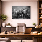 cuadro canvas vida salvaje familia en la niebla horizontal