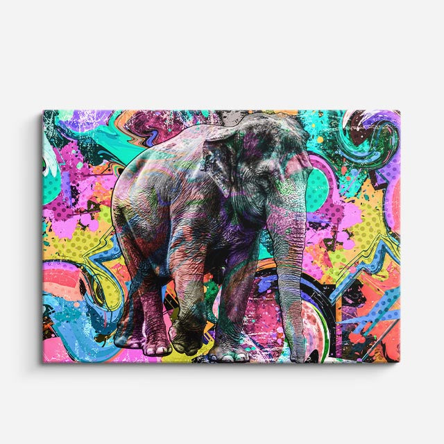 cuadro canvas vida salvaje elefante pop salvaje horizontal