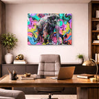 cuadro canvas vida salvaje elefante pop salvaje horizontal