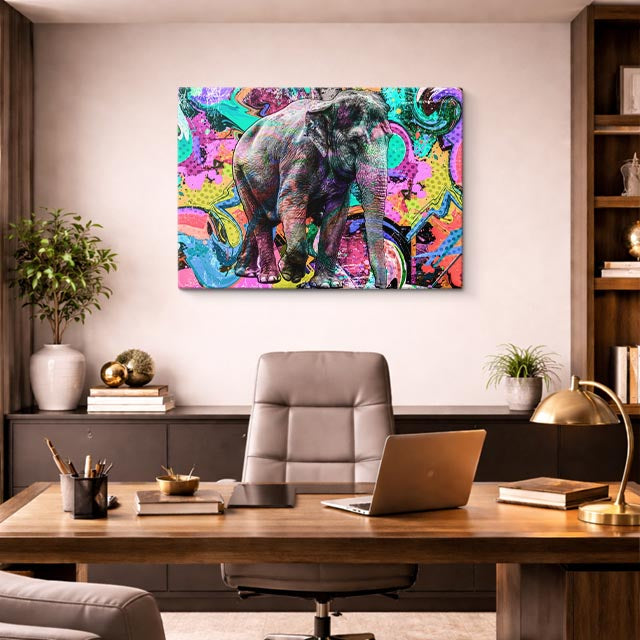 cuadro canvas vida salvaje elefante pop salvaje horizontal