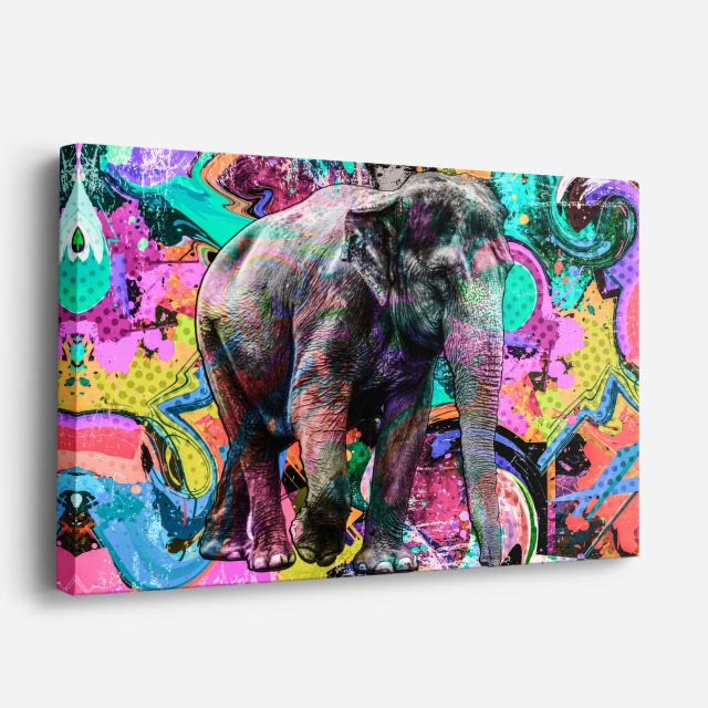 cuadro canvas vida salvaje elefante pop salvaje horizontal