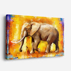 cuadro canvas vida salvaje elefante fuego dorado horizontal