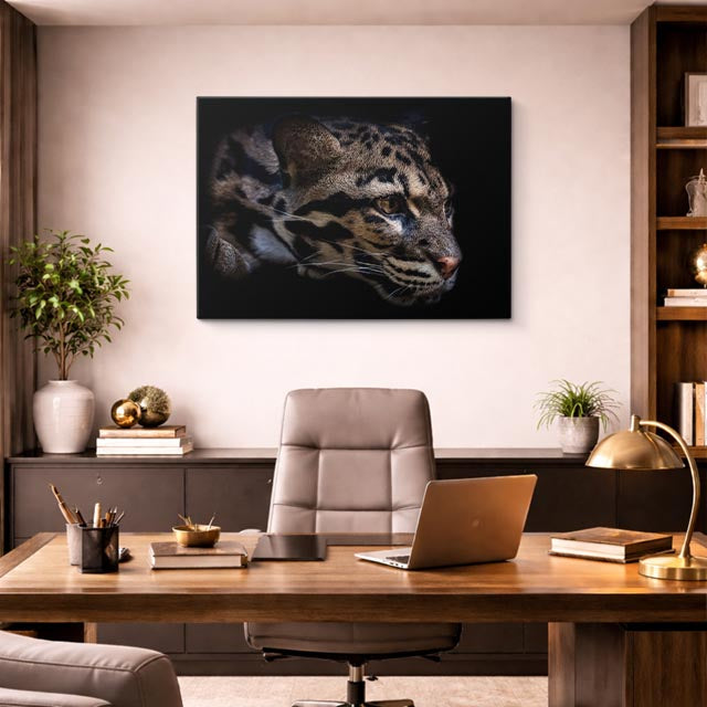 cuadro canvas vida salvaje mirada del leopardo horizontal