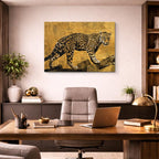cuadro canvas vida salvaje leopardo dorado salvaje horizontal