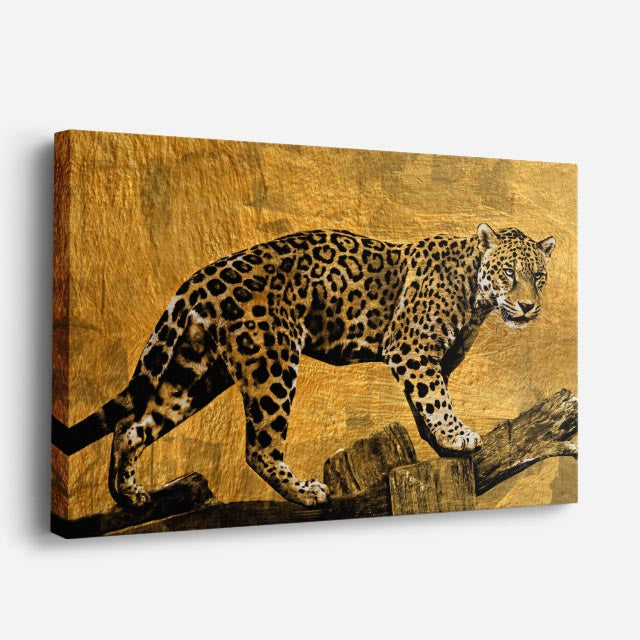 cuadro canvas vida salvaje leopardo dorado salvaje horizontal