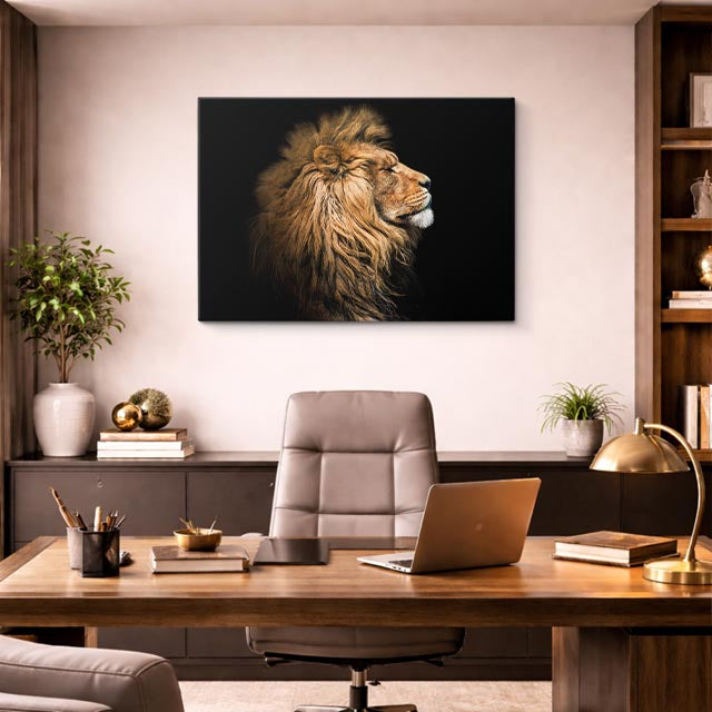 cuadro canvas vida salvaje rey león majestuoso horizontal