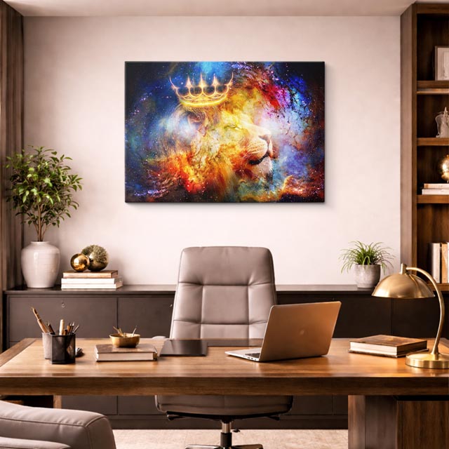 cuadro canvas vida salvaje corona del rey salvaje horizontal