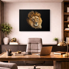 cuadro canvas vida salvaje león dorado retrato horizontal