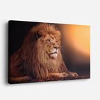 cuadro canvas vida salvaje león del atardecer horizontal