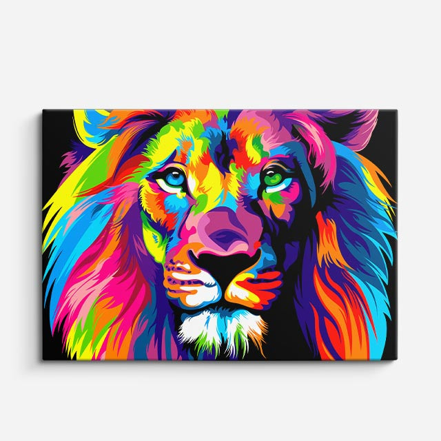 cuadro canvas vida salvaje león pop salvaje horizontal