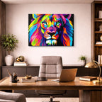 cuadro canvas vida salvaje león pop salvaje horizontal