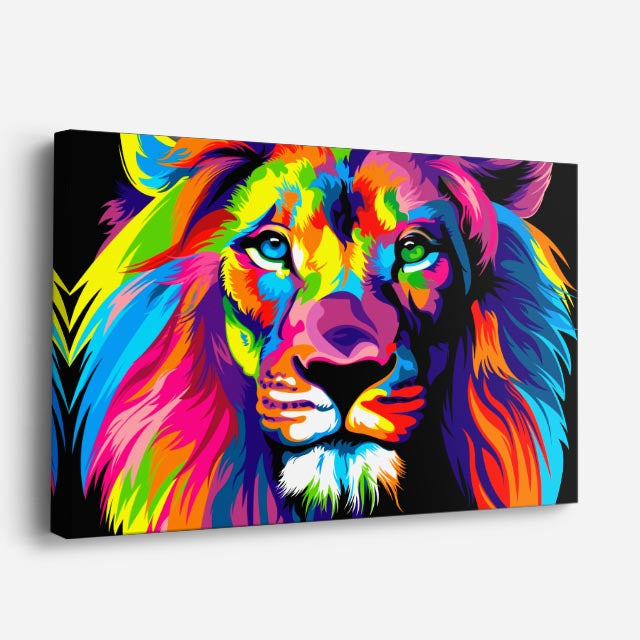 cuadro canvas vida salvaje león pop salvaje horizontal