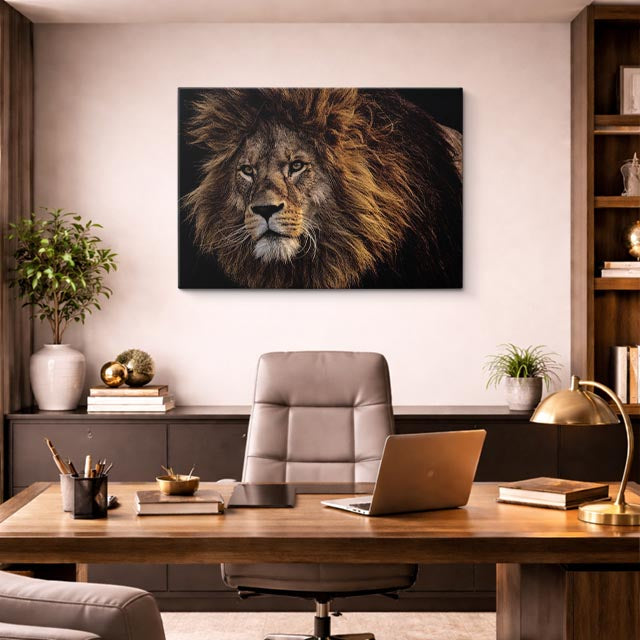 cuadro canvas vida salvaje león alfa salvaje horizontal