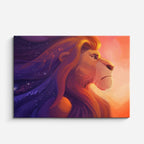 cuadro canvas vida salvaje rey león ilustrado horizontal