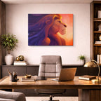 cuadro canvas vida salvaje rey león ilustrado horizontal