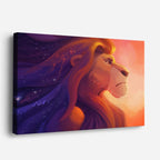cuadro canvas vida salvaje rey león ilustrado horizontal