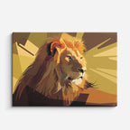 cuadro canvas vida salvaje león vector dorado horizontal