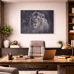 cuadro canvas vida salvaje león blanco fantasma horizontal
