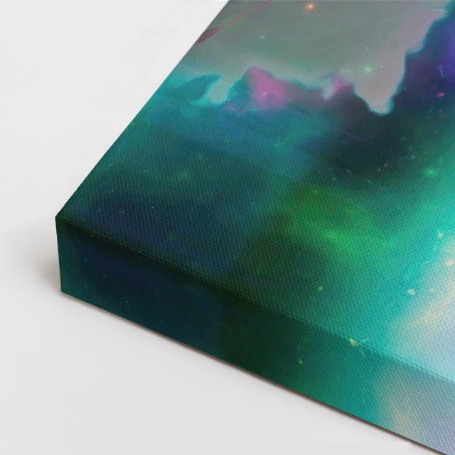 cuadro canvas vida salvaje león aura cósmica horizontal