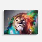 cuadro canvas vida salvaje león aura cósmica horizontal