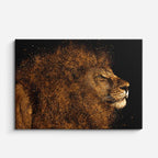 cuadro canvas vida salvaje león polvo dorado horizontal