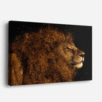 cuadro canvas vida salvaje león polvo dorado horizontal