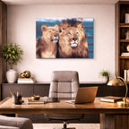 cuadro canvas vida salvaje pareja de reyes horizontal